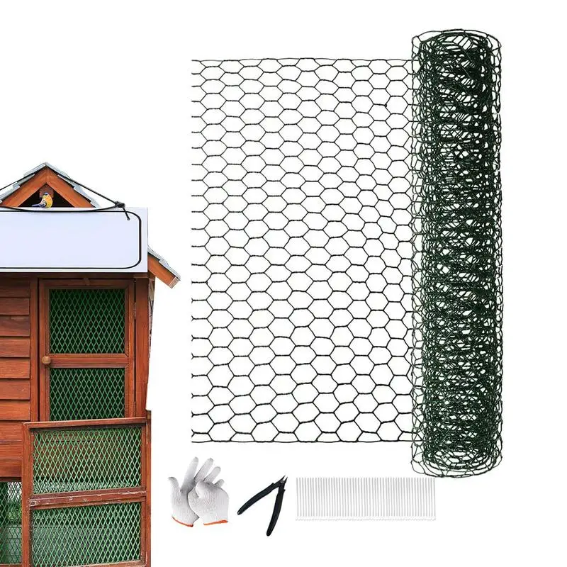 

Wire Mesh Fence Hexagonal Galvanized Garden Fence Barrier Mesh Net Pet Rabbit Chicken Fencing With 50 Zip Ties Plier And Gloves