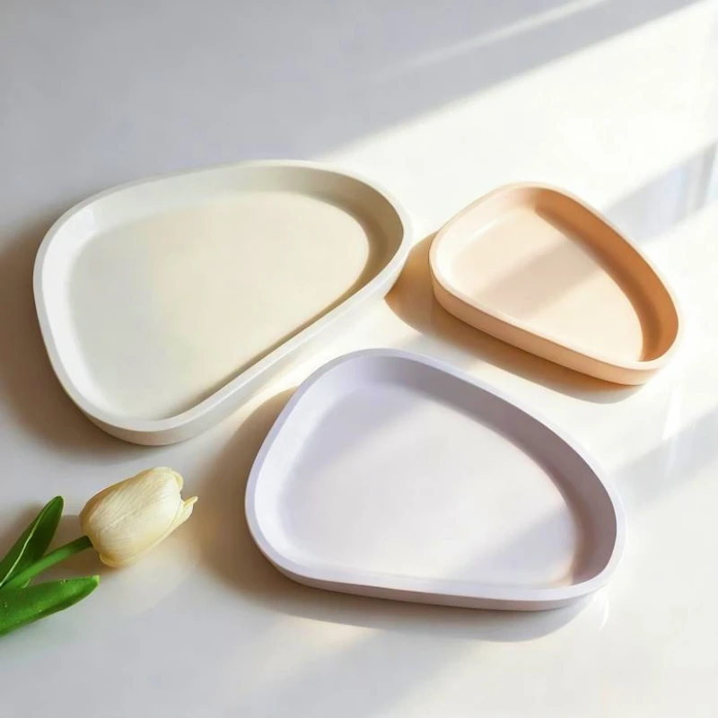 Large Size Irregular Plaster Storage Tray Silicone Mold DIY Display Plate Tray Cement Gypsum Home Decoration Mould
