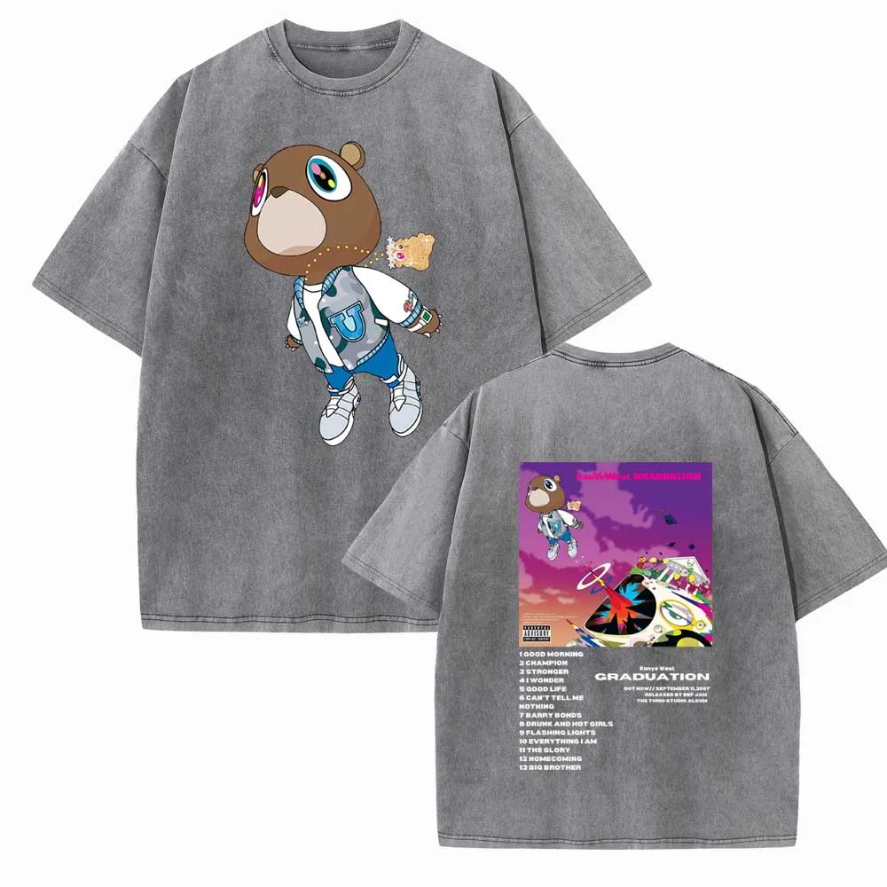 Kanye West Graduation Shirts Harajuku Hip Hop Streetwear Cotton Vintage T-Shirts