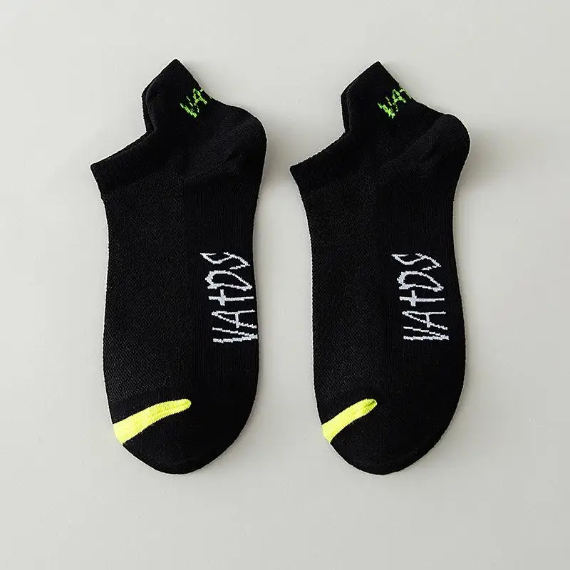 1 Pair Bright Color Ankle No Show Socks Men Breathable Street Fashion Sport Deodorant Invisible Travel Running Socks