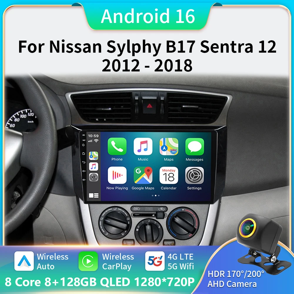 

Android Auto For Nissan Sylphy B17 Sentra 12 2012 2013 2014 2015 2016 2017 2018 Carplay Car Radio Multimedia Player BT DSP Stere