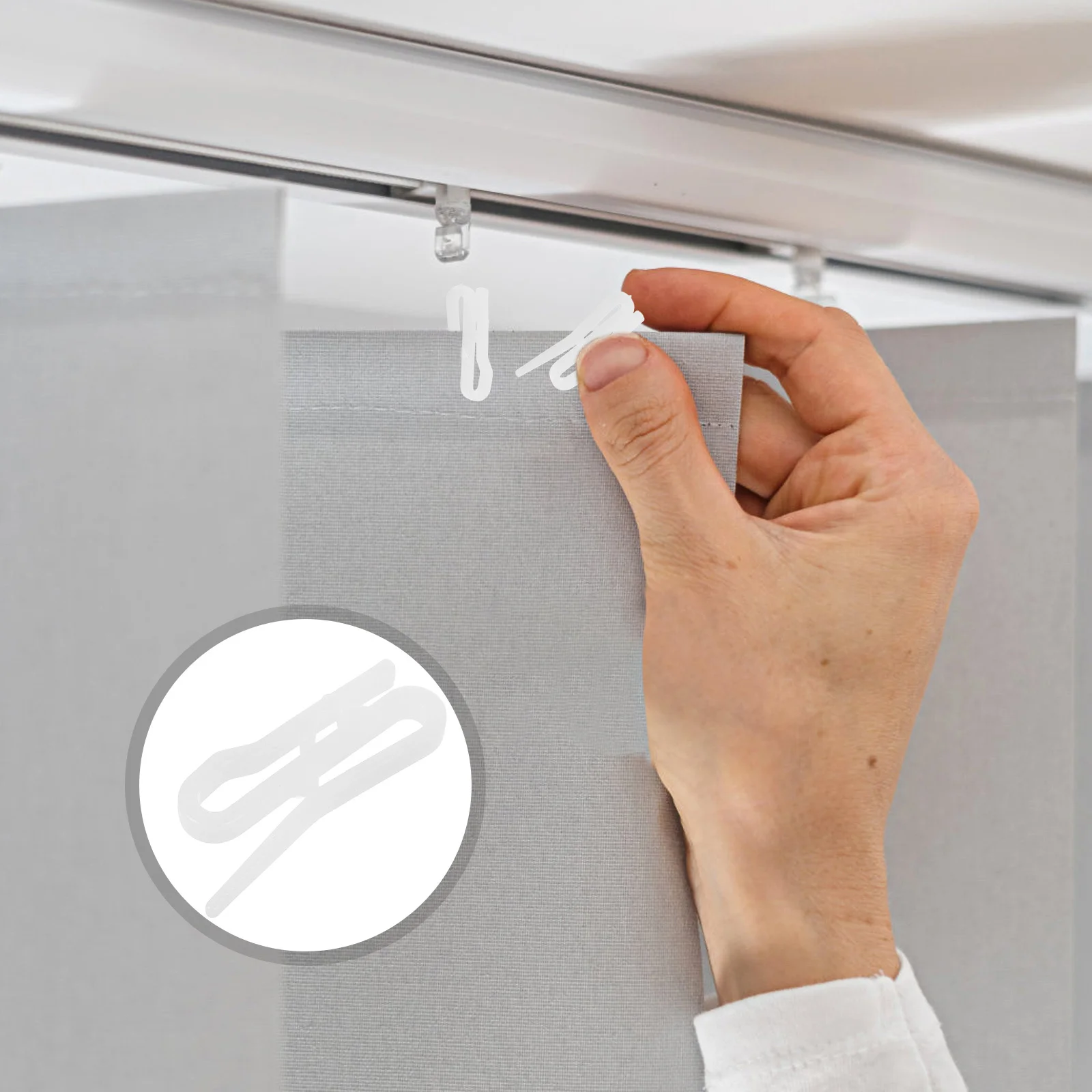 

100Pcs Curtain Hooks Plastic Pin for Drapery Window Covering Rv Privacy Shade Secure Hold Heavy Duty Clip Fastener