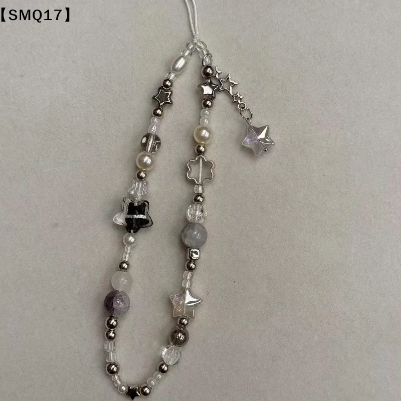 Personalized Mobile Phone Chain Ins Style Star Beaded Phone Lanyard Wristband Keychain Y2K Sweet Phone Strap Keychain【SMQ】