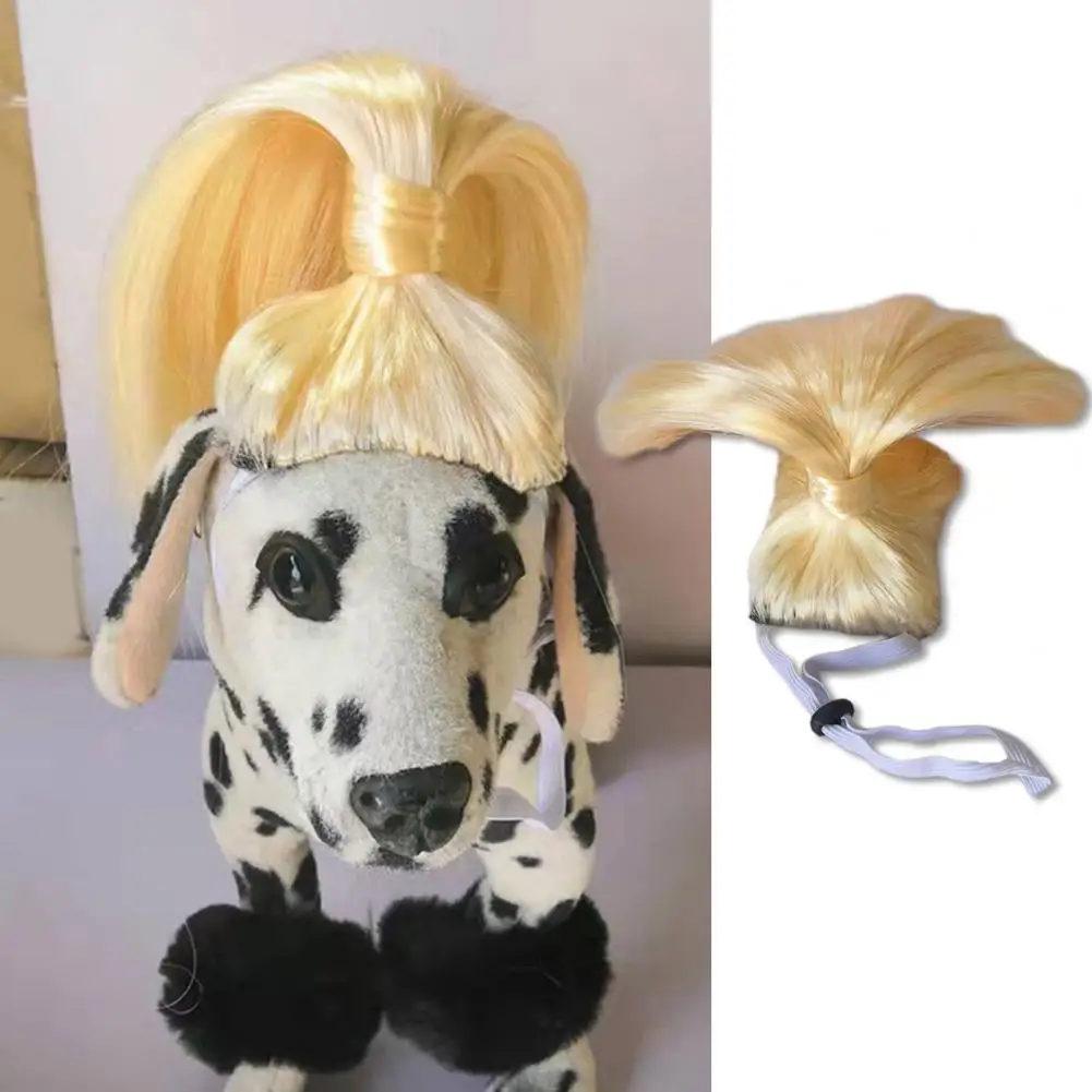 Reusable Pet Wig Adjustable Pet Wig Headgear for Dogs Cats Reusable Cosplay Costume Hair Accessories Cross-dressing for Pet