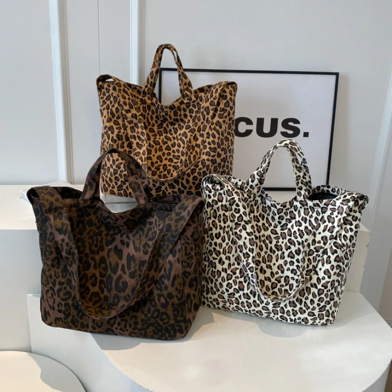 New Arrive Leopard Design 2024 Korean Fashion Big Crossbody Bags for Women Travel Handbag Lady Shopper Shopping Shoulder Bag