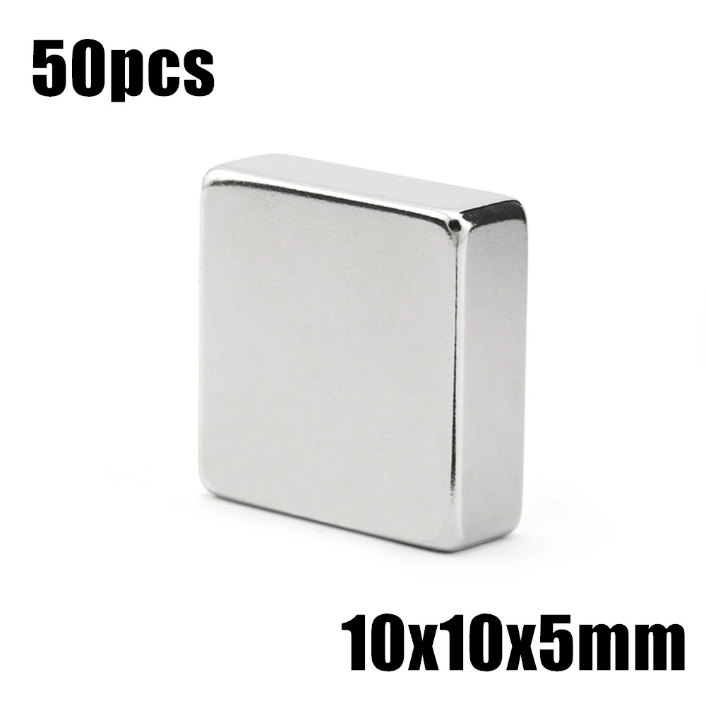 

50pcs 10x10x5mm Neodymium Magnet 10*10*5 mm N35 NdFeB Block Super Powerful Strong Permanent Magnetic imanes Block