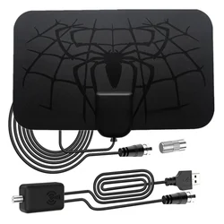 Miniantena de TV Digital Spider, amplificador incorporado, HD, 4K, DVB-T2