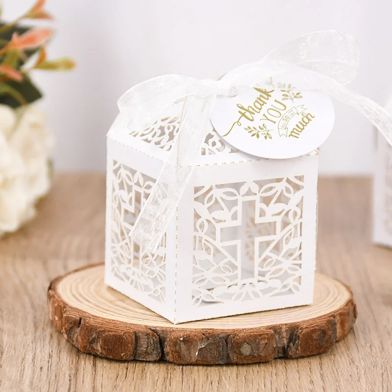 10Pcs Crossing Candy Boxes Angel Gift Boxes Baby Shower Baptism Birthday Communion Christening Wedding New Year Party Decoration