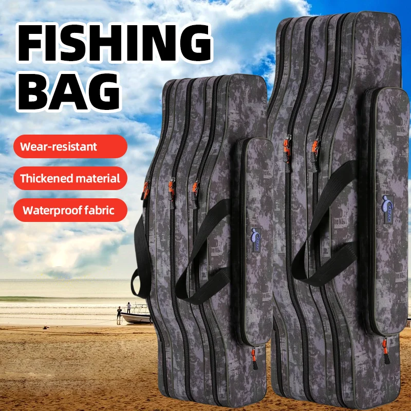 

Fishing Rod Bag 2/3/4 Layers 70CM-130CM Big Belly Large Fishing Storage Rod Gear Handbag Outdoor Sports Training Sea Pole Pack