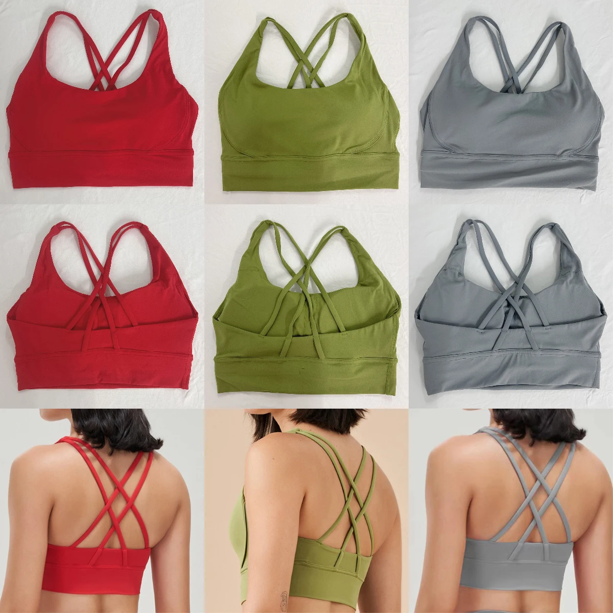 Top Women's Bra Yoga Clothes Nylon Fabric Gym Yoga Wear Padded Sport Bra Push Up Workout Top Underwear Bralette Woman