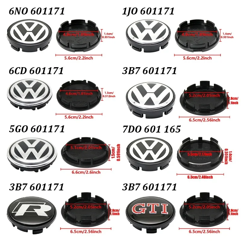 4pcs VW Wheel Center Hub Caps 56mm 65mm 66m 70mm 76mm wheel cover For VW Golf 4 5 6 7 Passat B5 B6 B7 Polo Touran CC accessories view 3