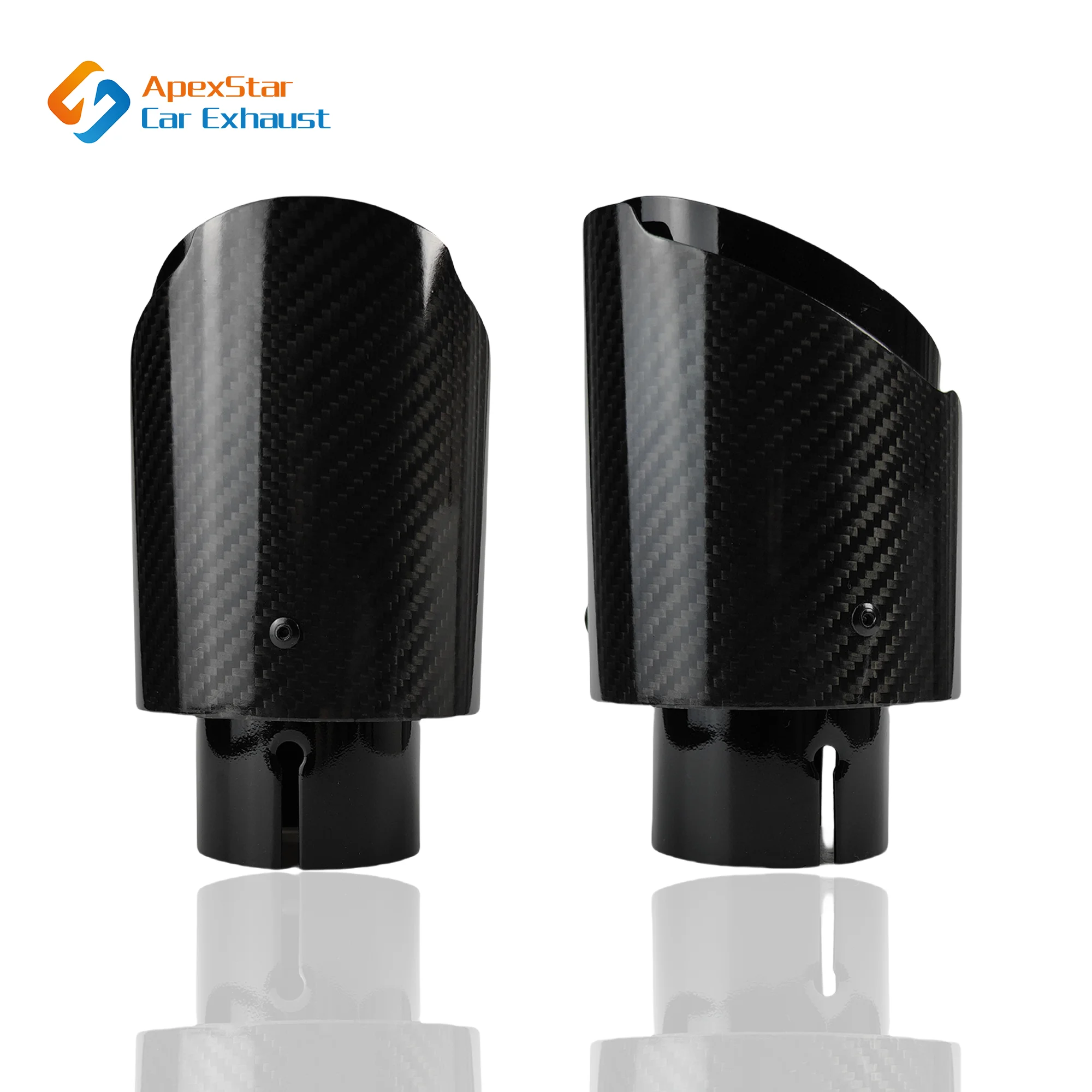 

1 шт. универсальный автомобильный хвостовой горло из углеродного волокна из нержавеющей стали, ярко-черный саржевый глянцевый наконечник выхлопной системы