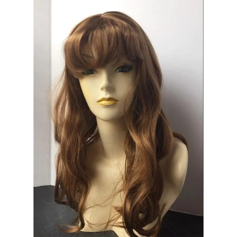 Парик Мона Лизы, удлиненный прямой светло-каштановый цвет волос # 27в с челкой
