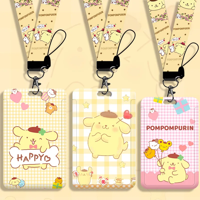 

Sanrio Pom Pom Purin Anime Card Holder Cartoon PuddingDog Student Strap Card holders Credit Card Bus Card Student ID Card Case
