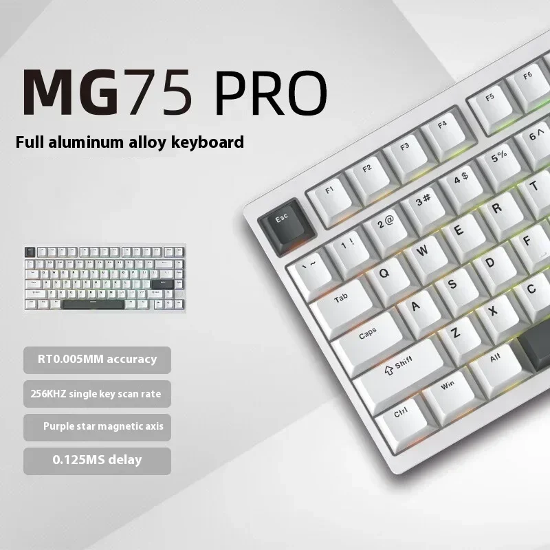 IROK MG75 PRO Aluminum Magnetic Mechanical Keyboard Gaming 0.005mm 8K Polling Rate Rapid Trigger RGB Hotswap FPS Gamer Keyboard