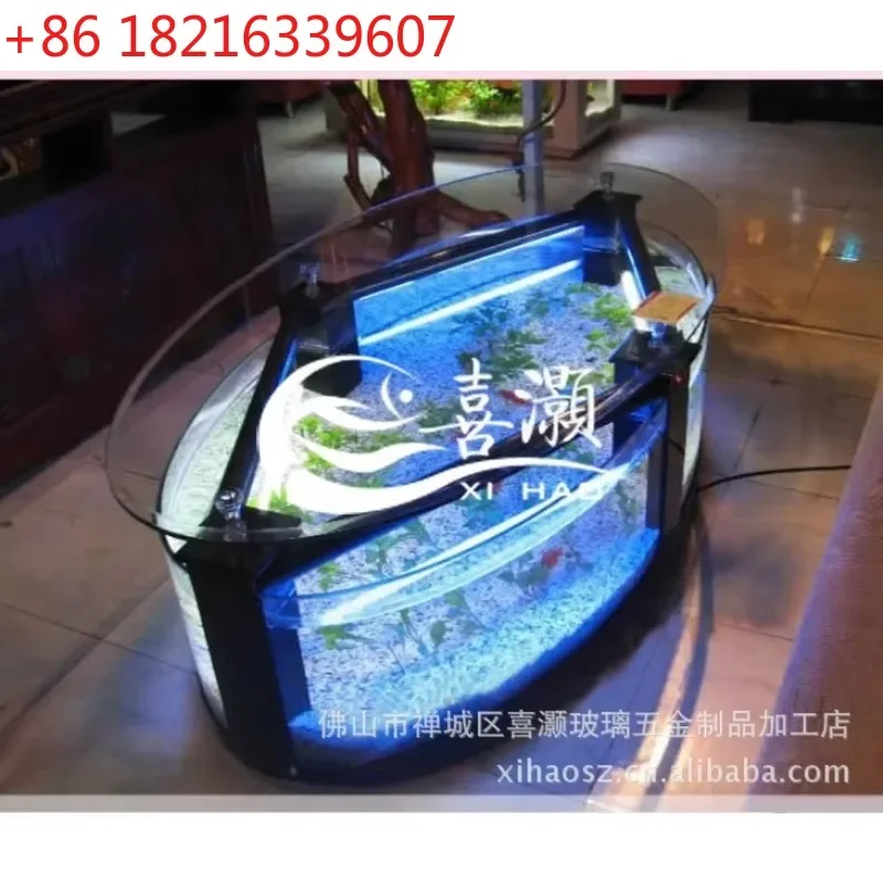 TAO Oval sofa coffee table ecological fish tank aquarium living room desktop coffee table