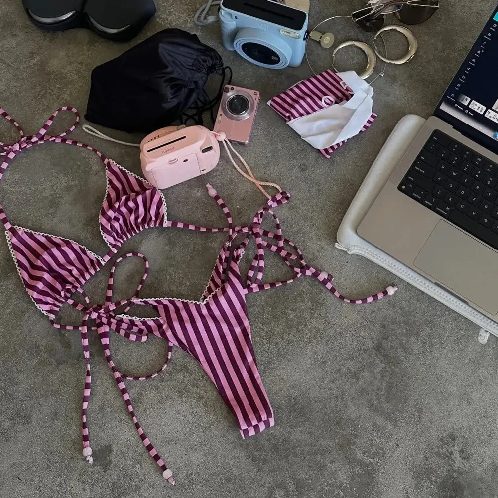 2026 Novo Biquíni Micro Sexy com Alças para Mulheres, Maiô Feminino, Biquíni Tomara que Caia, Roupa de Banho, Body, Moda Praia