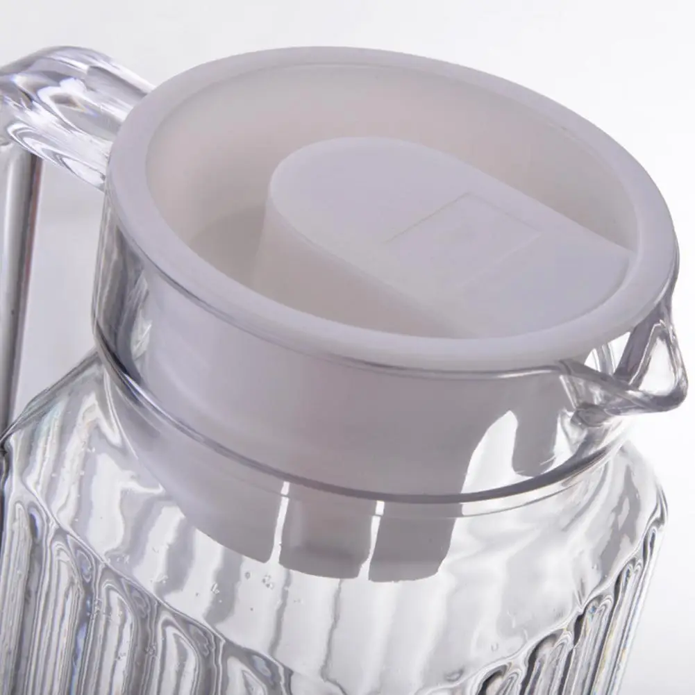 Hot Beverage Pitcher Jug 2pcs Glass Water Jug Set with Lid Food Grade Spill-free Pitcher for Fridge Transparent Coffee Juice