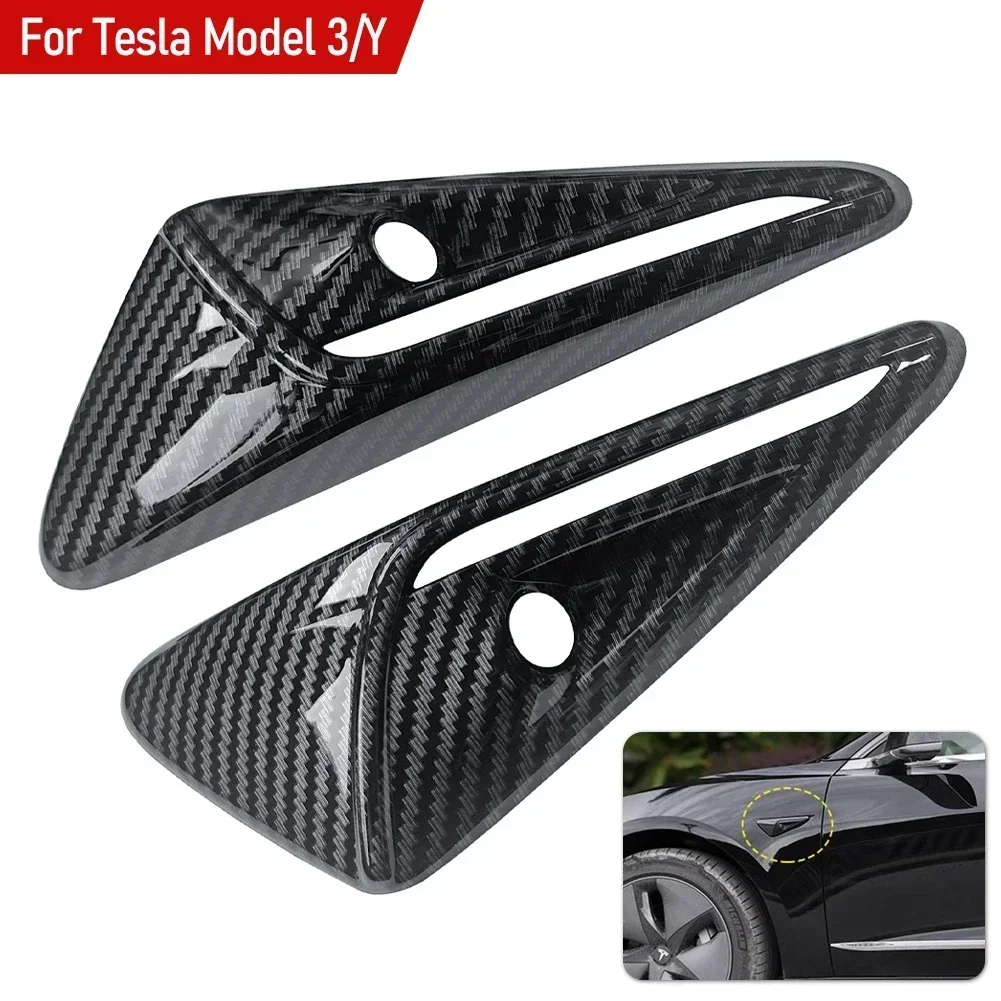 2Pcs Side Camera Full Protection Cover for Tesla Model 3 Highland Model 3/Y/X/S HW 3.0/4.0 Decoration Trim Cover Accessories