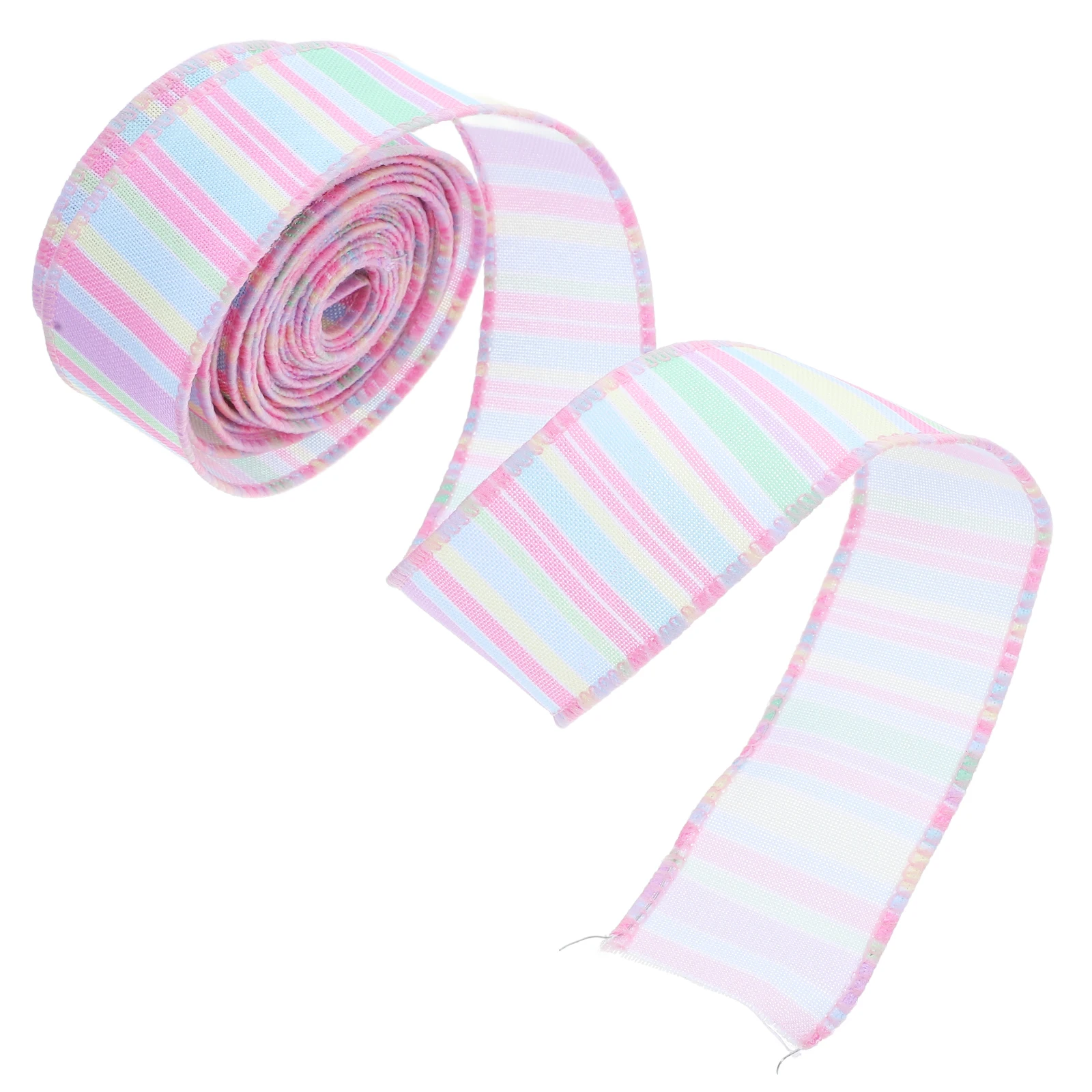 

Easter Ribbon Colorful Wired for Decoration Gift Wrapping Pastel C y Polyester DIY Project Versatile Use Party Present Craft