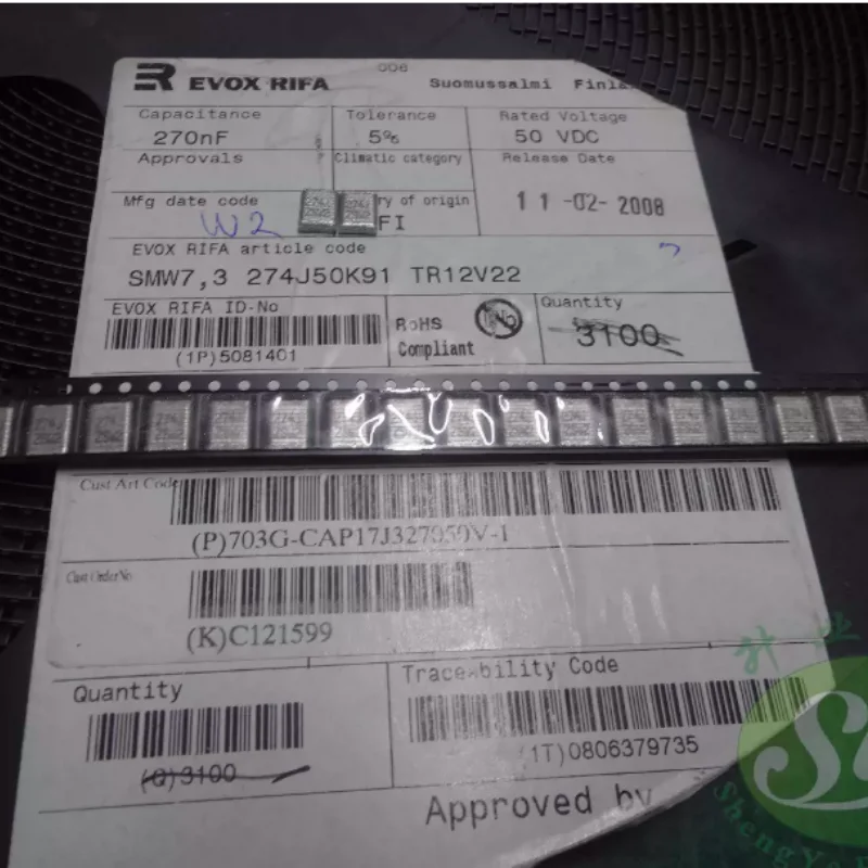 10pcs-100pcs KEME RIFA SMW7.3 0.27uf/50v 270nf u27 274 brand new patch film capacitor
