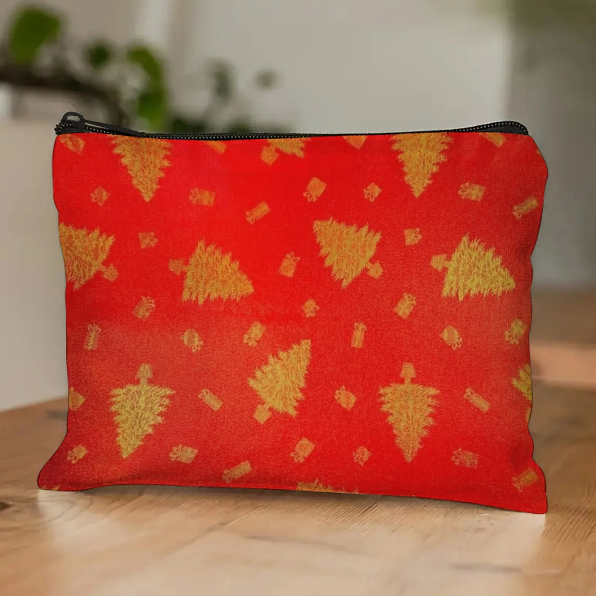 

Модная косметичка на тему рождественских елок, праздничный минималистичный дизайн для минимализма, моды и офиса, праздничные встречи, сувенир