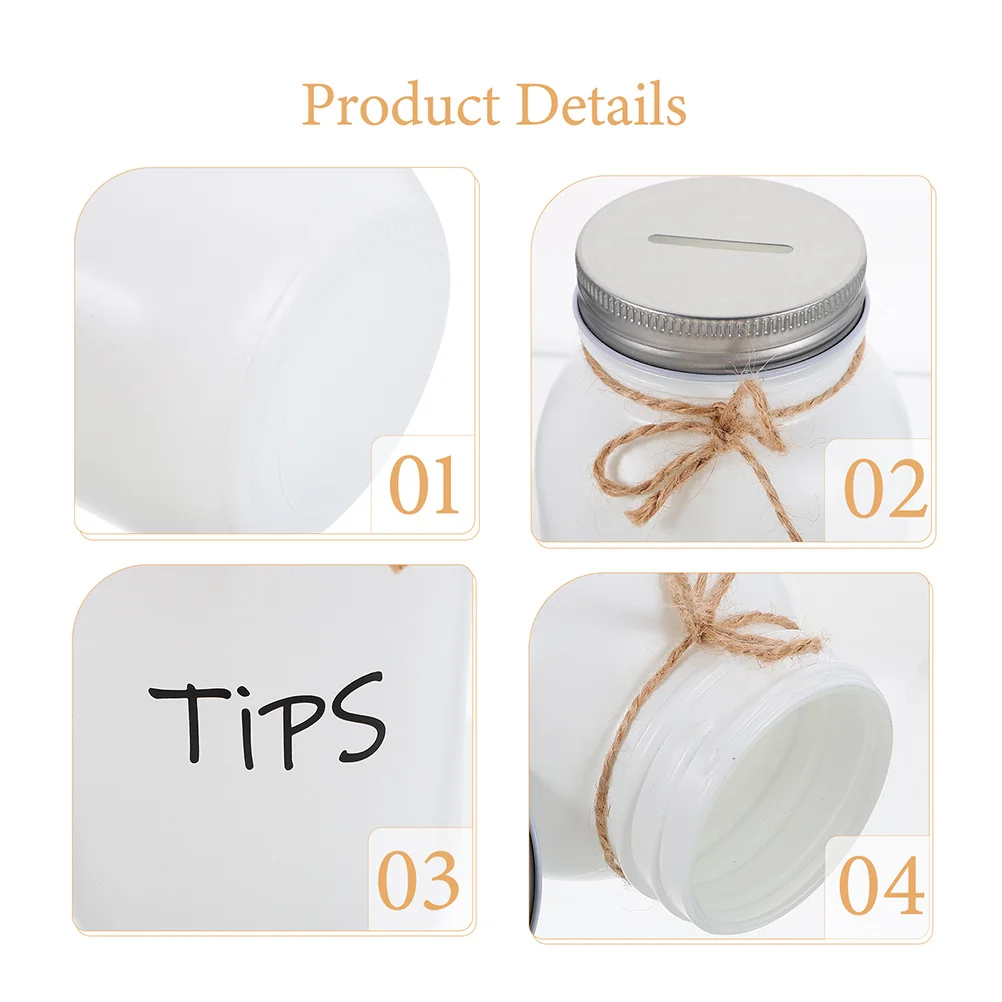 

2Pcs Simple Piggy Bank Glass Iron Material Strong Money Jar for Adults Kids Saving Habit Training Compact Coin Container