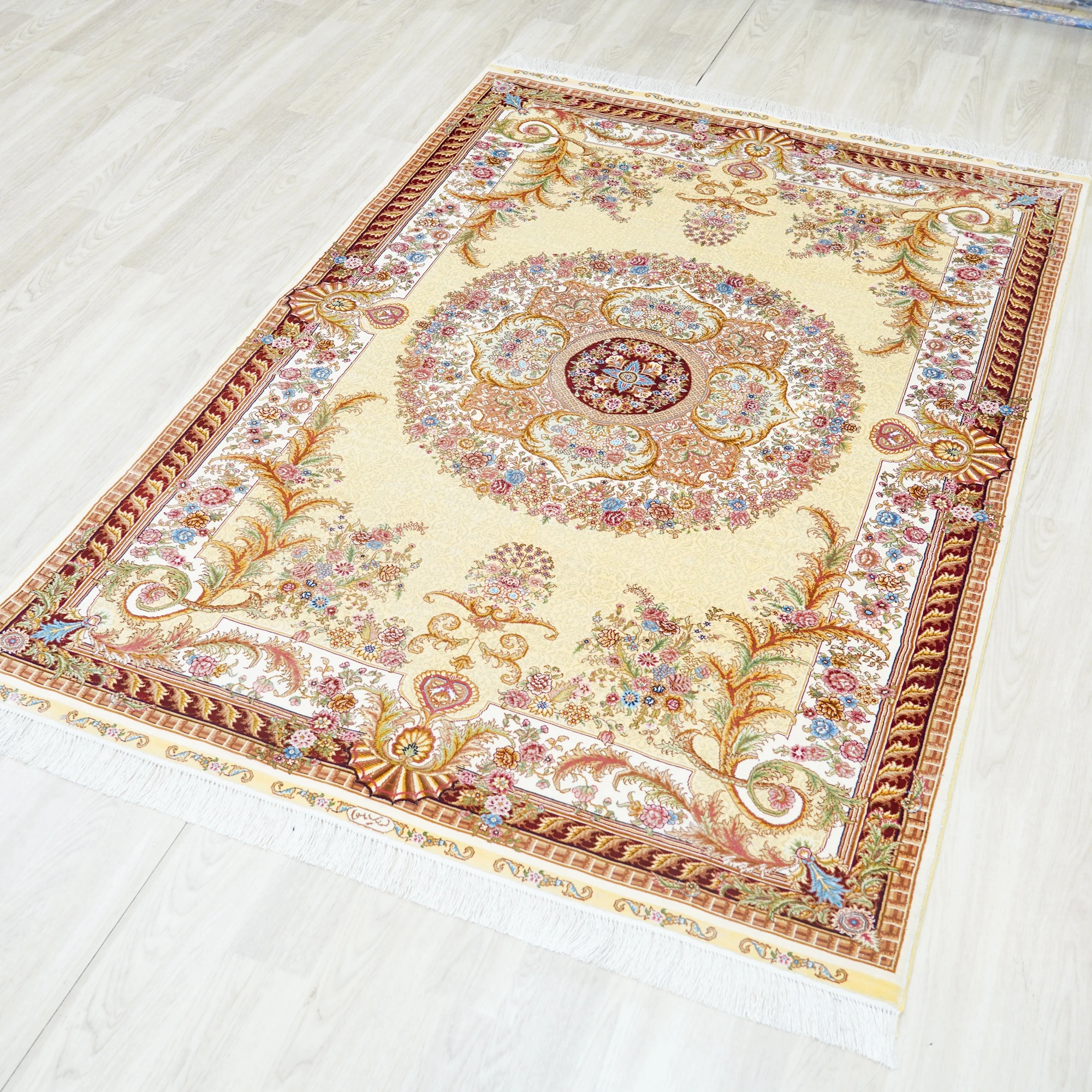 

Шелковый роскошный ковер Aubusson Design, декоративный ковер ручной работы в европейском стиле для премиум-класса, гостиной, спальни, французского украшения дома