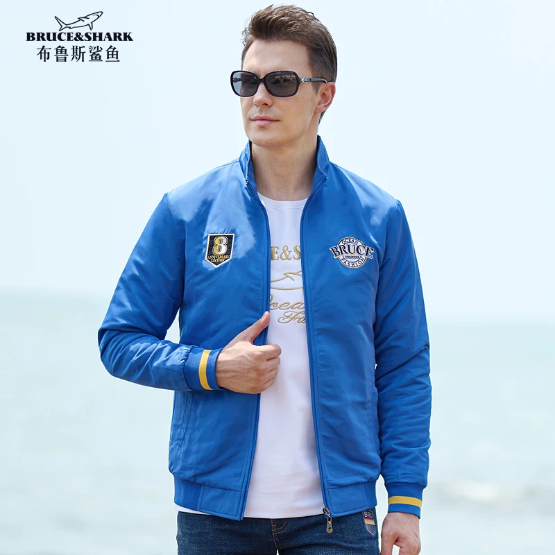 

2023 Men‘s Thin Jacket Spring Clothes Bruce&Shark Luxury Brand Embroidery Men's Autumn Coats Loose Fashion Casual Size M-4XL