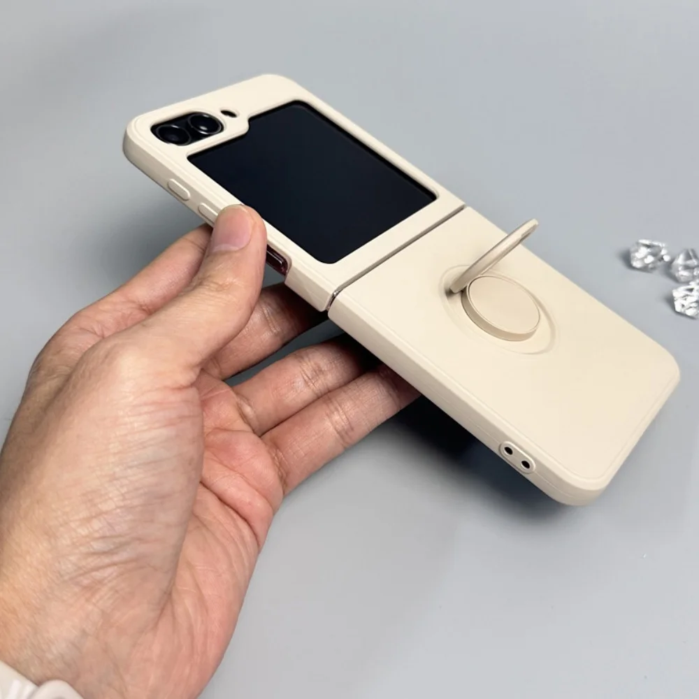 Candy Color Liquid Silicone Magnetic Phone Case For Samsung Galaxy Z Flip ZFlip 6 5 4 3 ZFlip6 Shockproof Ring Stand Soft Cover