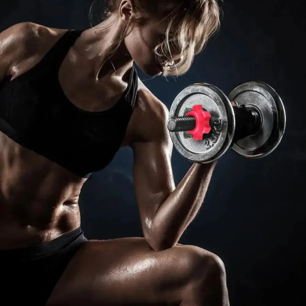 New PVC Dumbbell Bar Home Gym Accessories Durable Barbell Buckle Spin-Lock Collars Fitness Equipment Threaded Dumbbell Handles