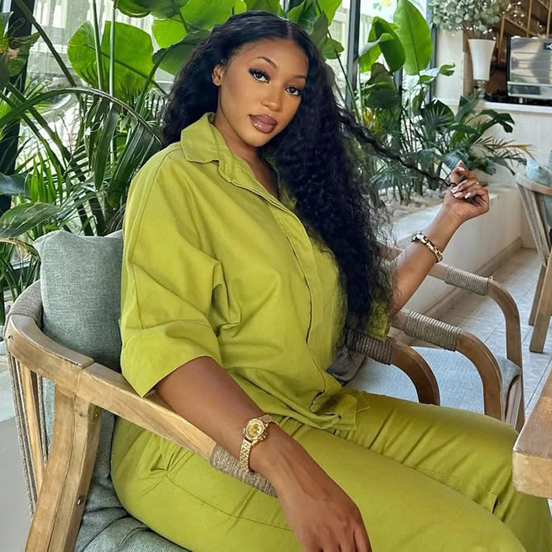 Комплект африканской рубашки 2025 года для женской летней одежды, новые свободные европейские и американские брюки больших размеров, комплект из двух предметов