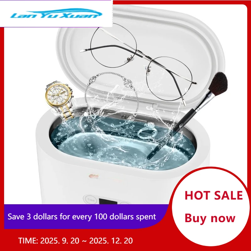 

SucceBuy 650ml Ultrasonic Cleaner Mini Portable Washing Machine Bath Sonic Cleaning for Glasses Home Appliance