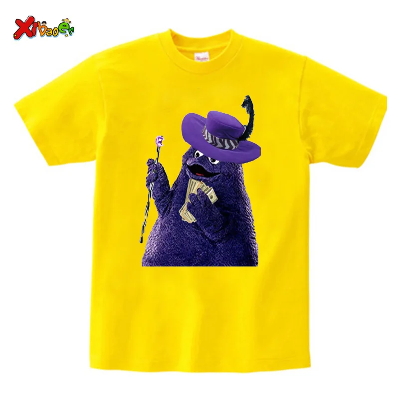 

Birthday T-shirt Family Summer GRIMACE Boys Girls Short-Sleeved T Shirts Casual Party T Shirt Cartoon Image Shirt Kids Clothing