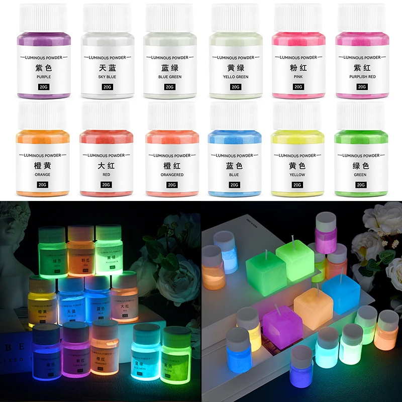 20g Kerze Wachs Pigment Farbstoff Lumineszenz Pigment Kerze Nachtleuchtende Pulver DIY Manuelle Kerze Phosphor Kerze Machen Liefert