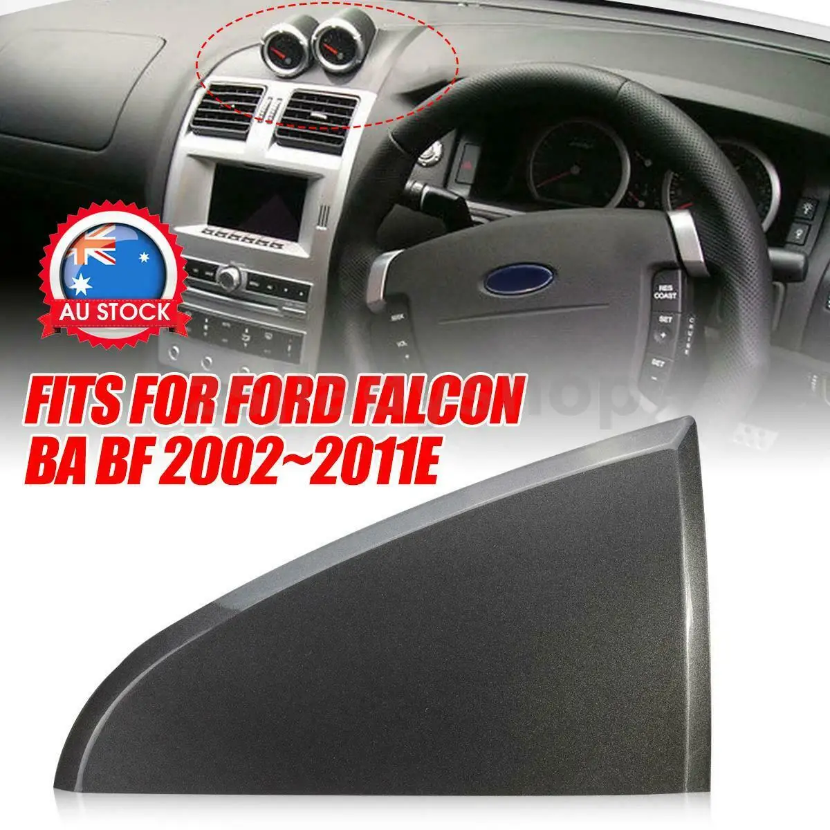 Dash Board Center Trim Cover Triangle ICC Unit Graphite For Ford Falcon BA BF