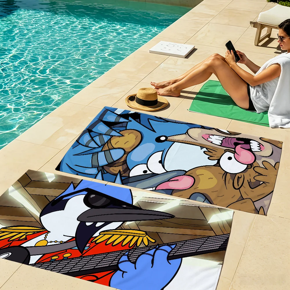 cartoon TV fun R-Regular Show Rigby Mordecai Towel soft Dry Beach Towels Trip Towel swim Summer Holiday bathing Pool Camp Gift
