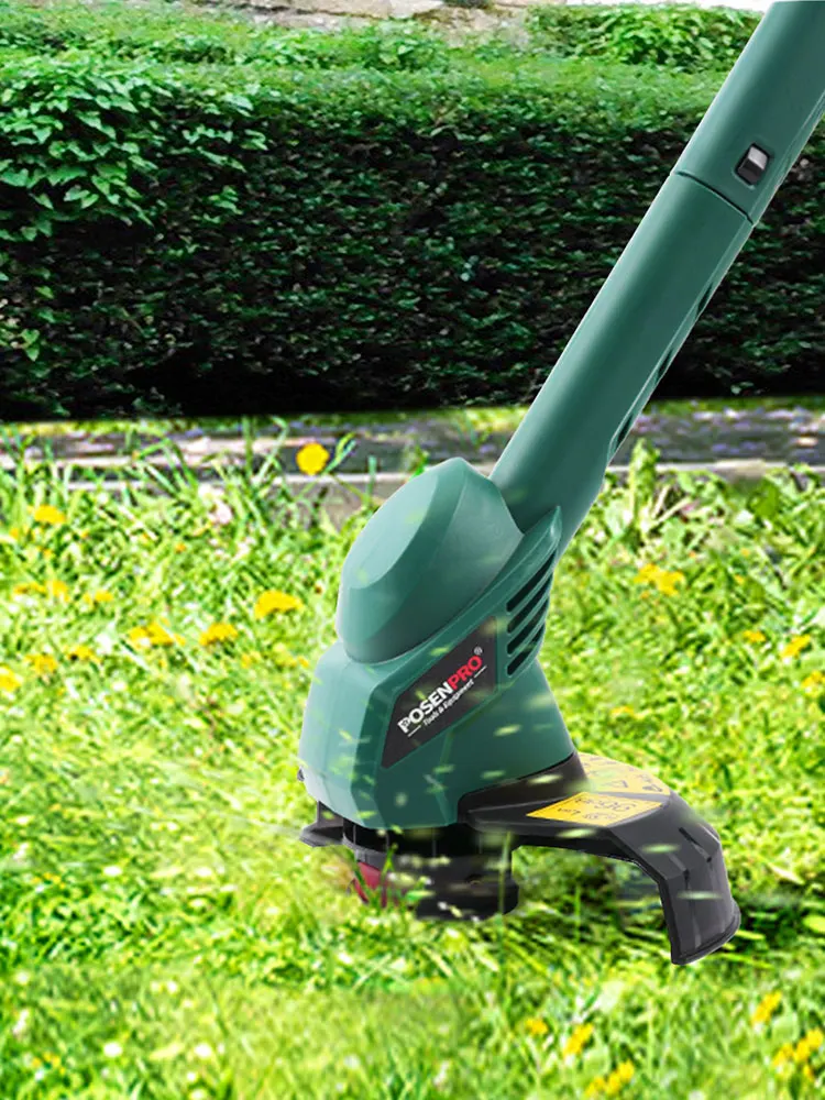 POSENPRO 350W coupe gazon, tondeuse électrique avec cercle de coupe de 230mm, tondeuse de jardin avec alimentation automatique du filetage