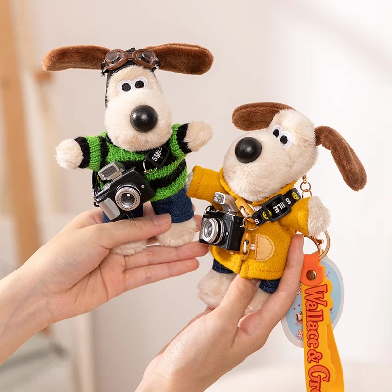 Gromit Plush Wallace Toys Cartoon Dogs Kawaii Bag Pendant Key Chain Anime Puppy Stuffed Dolls Birthday Gift Can Change Clothes