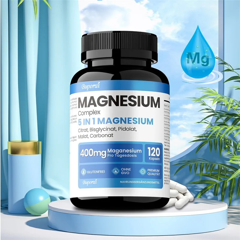 

Magnesium Complex Capsules - Highly Absorbable, Supports Muscle Relaxation and Bone, Heart and Nerve Health, Improves Mood