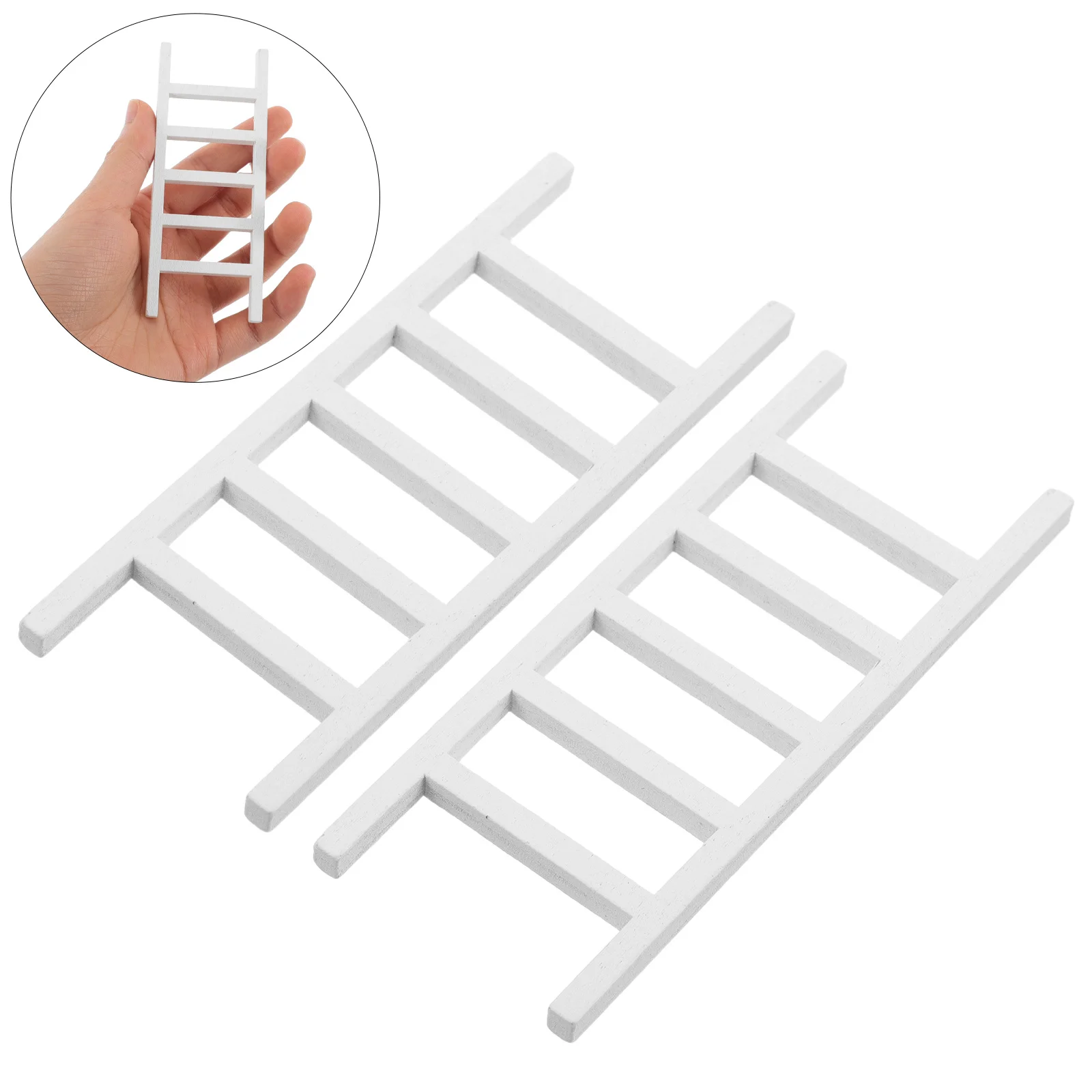 

2 шт. мини-деревянная лестница, аксессуары для кукольного домика, натуральное дерево, масштаб 1:12, маленькая стремянка для украшения кукольного домика, поделки