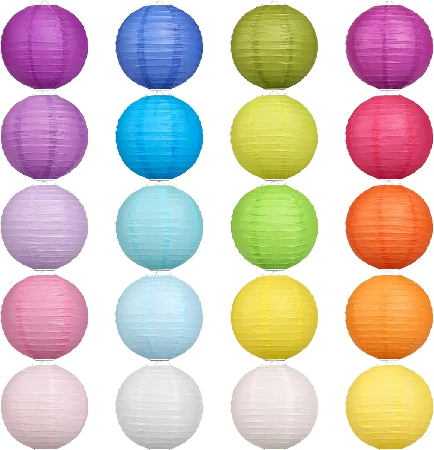 

20PCS 6-Inch Colorful Paper Lanterns for Party Decor, Chinese Japanese Hanging Lamps