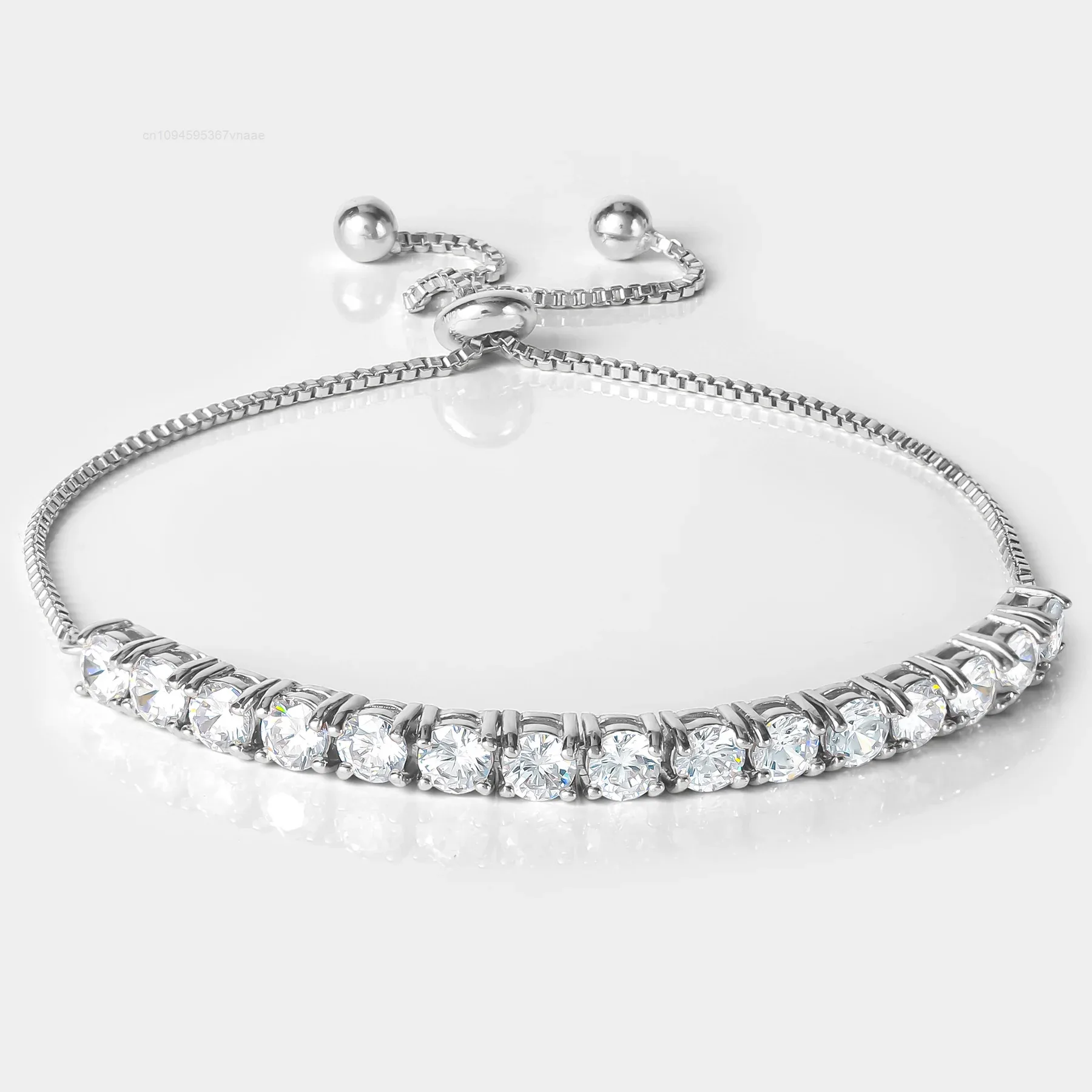 IGI Certified 18K Gold Plated Lab Grown Diamond Tennis Bracelet Chain Men Women Lab Created Diamond Adjustable Chain