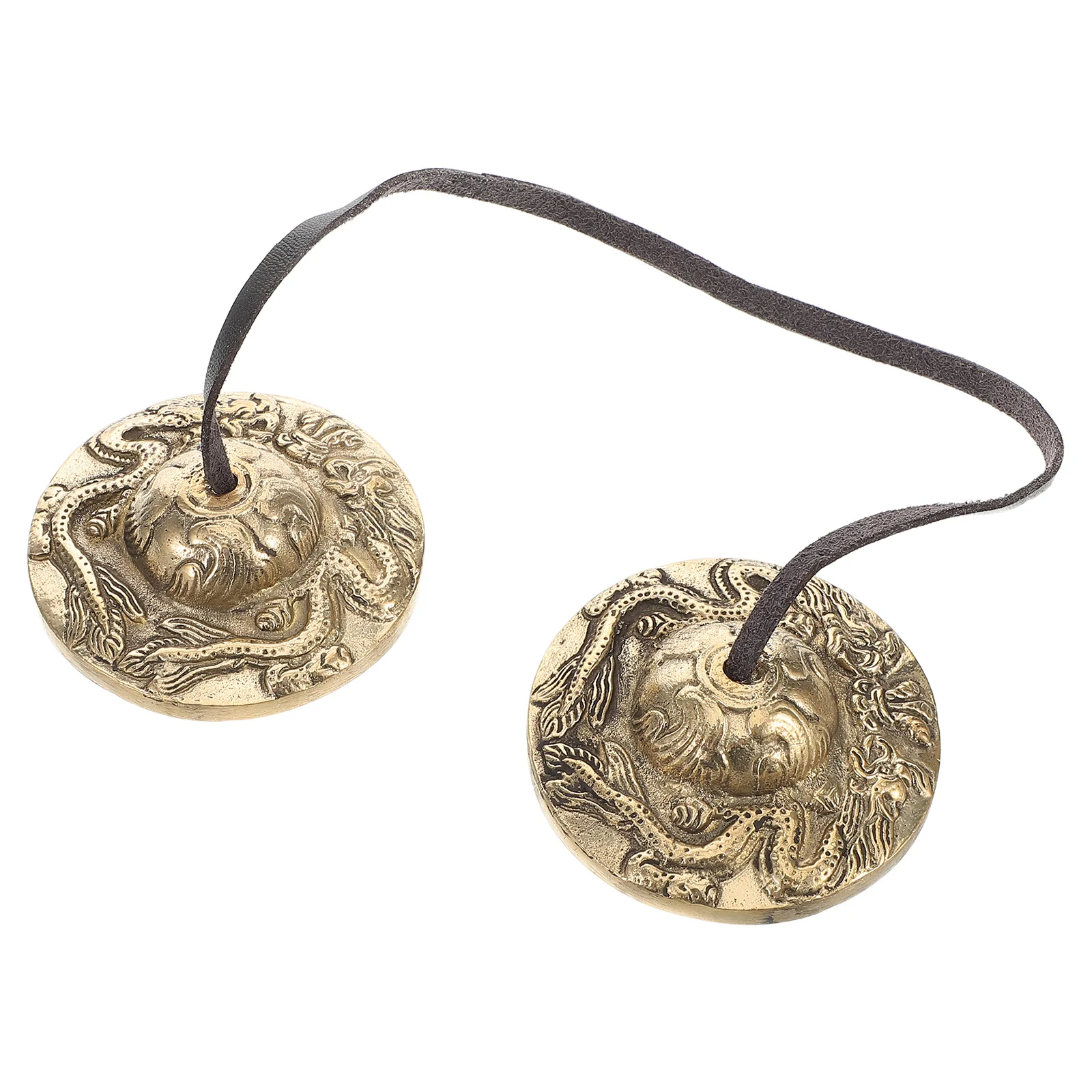 التبتية Tingsha الصنج أجراس النحاس التأمل اليوغا اليقظة واضحة الرنين الصوت شفاء فنغ شوي قرع أداة #3