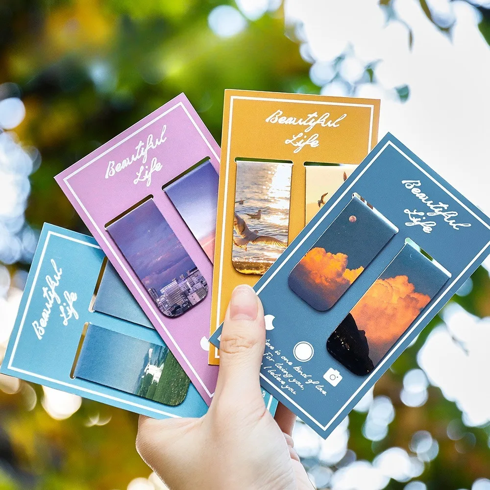 2 قطعة المرجعية المغناطيسية مشهد جميل مجلد الصفحة الفنية للكتب القراء طالب القرطاسية مكتب اللوازم المدرسية