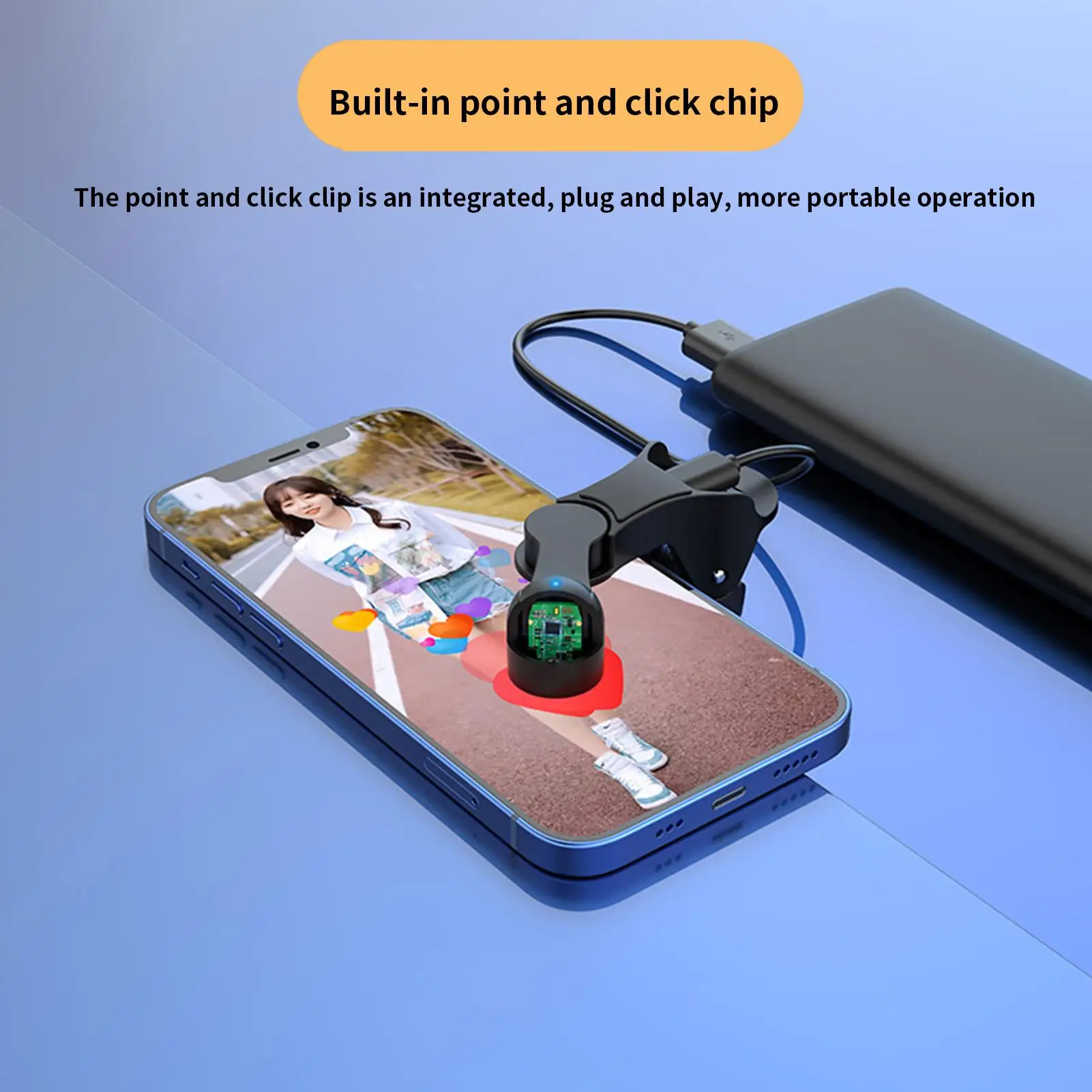 Auto Screen Clicker Smart Automatic Screen Clicker for Game Smart Device with 180 Degree Rotation Control Fingerless Design