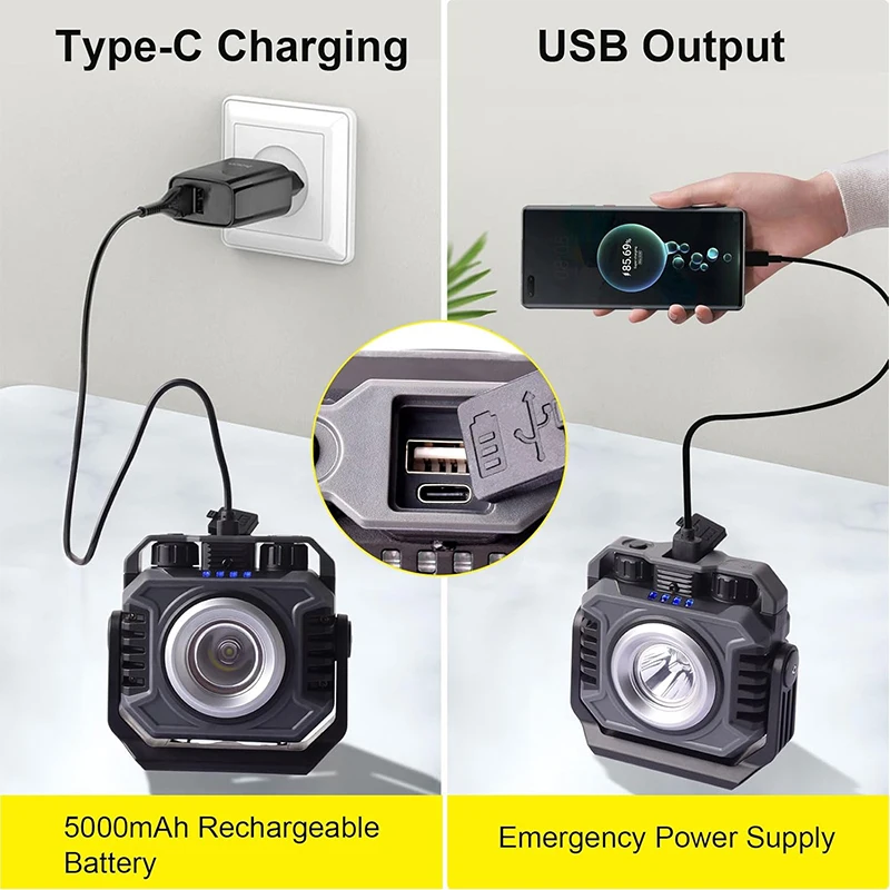 LiitoKala LF-786 Work lights+26650 5000mAh Battery Rechargeable 2700-8000K temperature sensitive magnetic work light 360 ° rotat