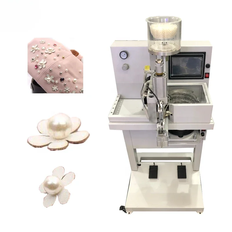 Automatic Computerized Double Head Beads Attachment Pearl Fix Beading Setting Machine Nail Beads Attaching Fixing Machine