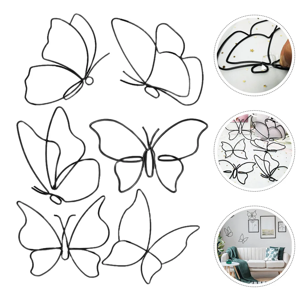 

6Pcs Iron Butterfly Wall Hanging Hollow Metal Art Decor Realistic Wall Pendant for Home Office Garden Decoration