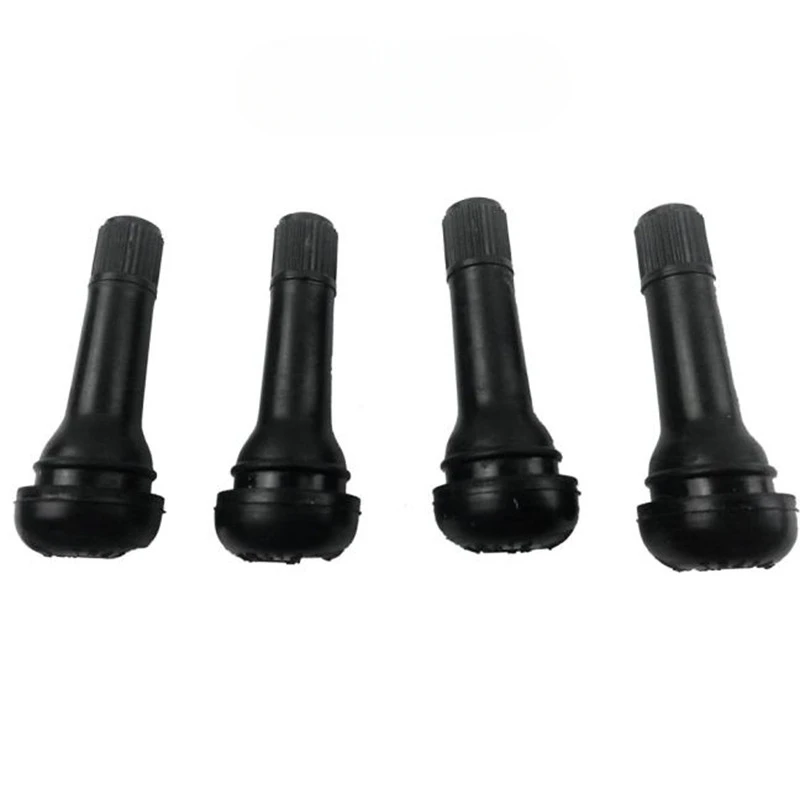 

4PCS Black TR412/TR414 Tubeless Car Wheel Tire Valve Stems with Caps Snap in Type Rubber Tire Valve Stem Cover Car Accessories